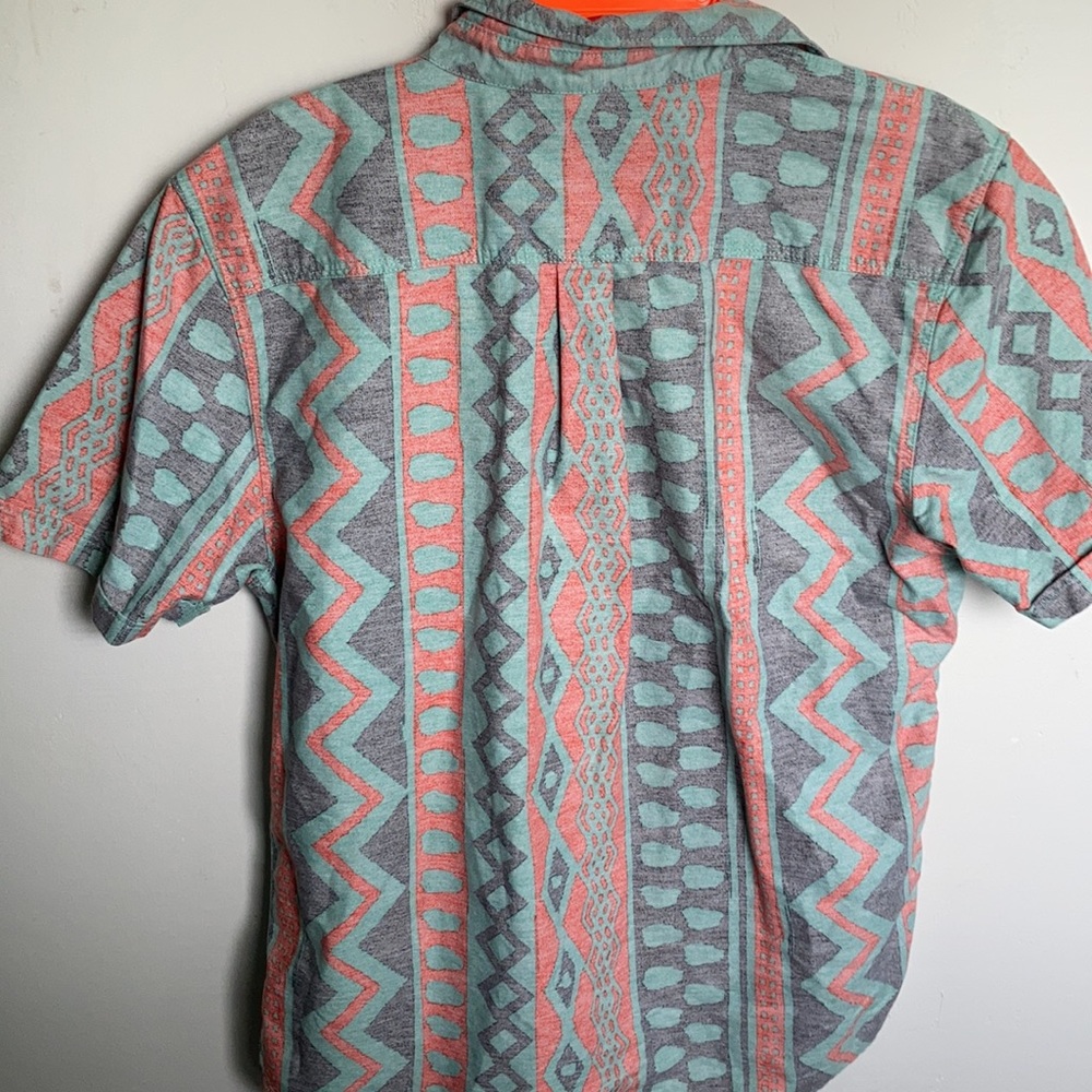 Vans Button Down With Multi Color Two Toned Print… - image 4